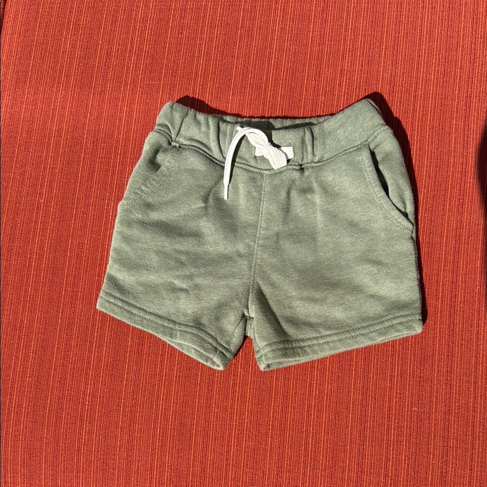 Kids Green Sweat Shorts with Working Functional Drawstring